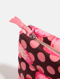 Exotic Orchids Polka Dot Pillow Pouch Makeup Bag in Pink Makeup Bags & Wash Bags Skinnydip London