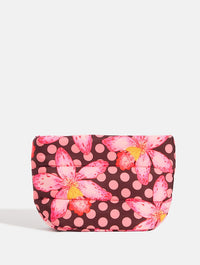 Exotic Orchids Polka Dot Pillow Pouch Makeup Bag in Pink Makeup Bags & Wash Bags Skinnydip London