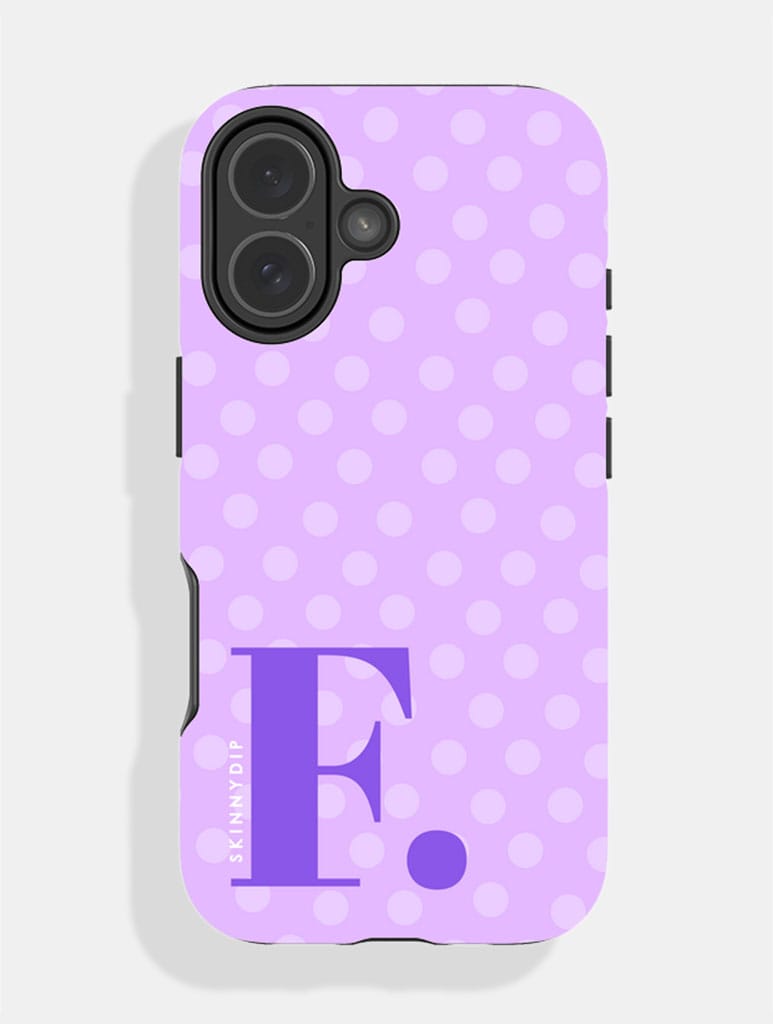 'F' Initial Patterned Purple Ultra Protective iPhone Case Phone Cases Skinnydip London