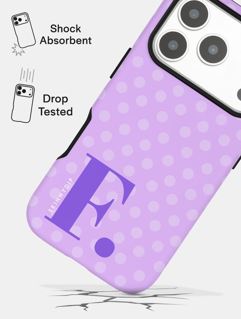 'F' Initial Patterned Purple Ultra Protective iPhone Case Phone Cases Skinnydip London