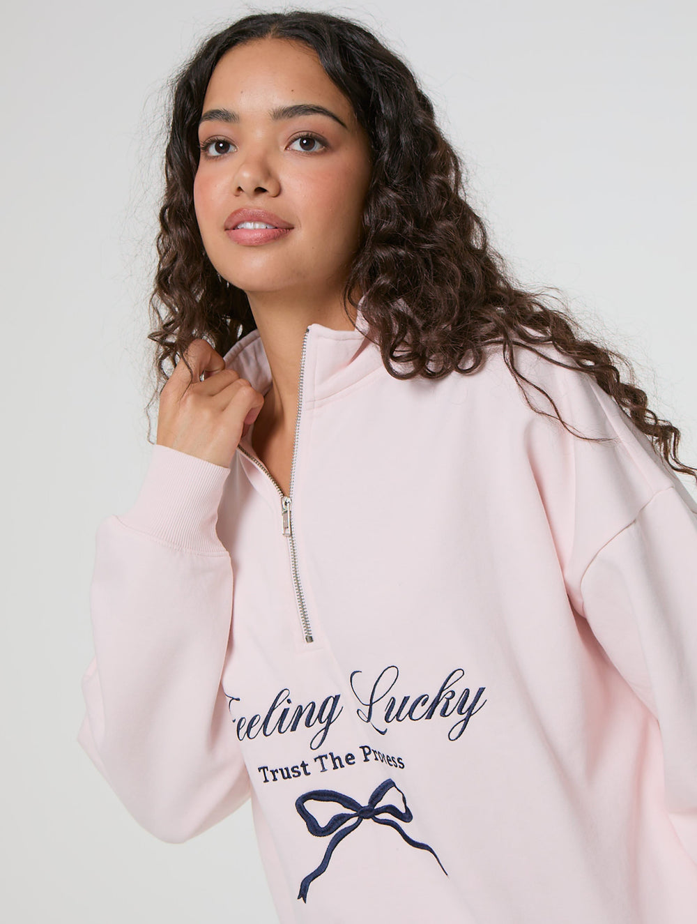 Feeling Lucky Quarter Zip Sweatshirt Hoodies and Sweatshirts Skinnydip London