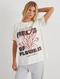 Fields of Flowers T-Shirt in Ecru Tops & T-Shirts Skinnydip London