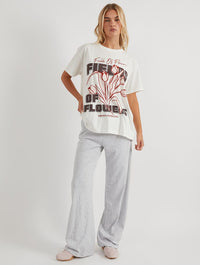 Fields of Flowers T-Shirt in Ecru Tops & T-Shirts Skinnydip London
