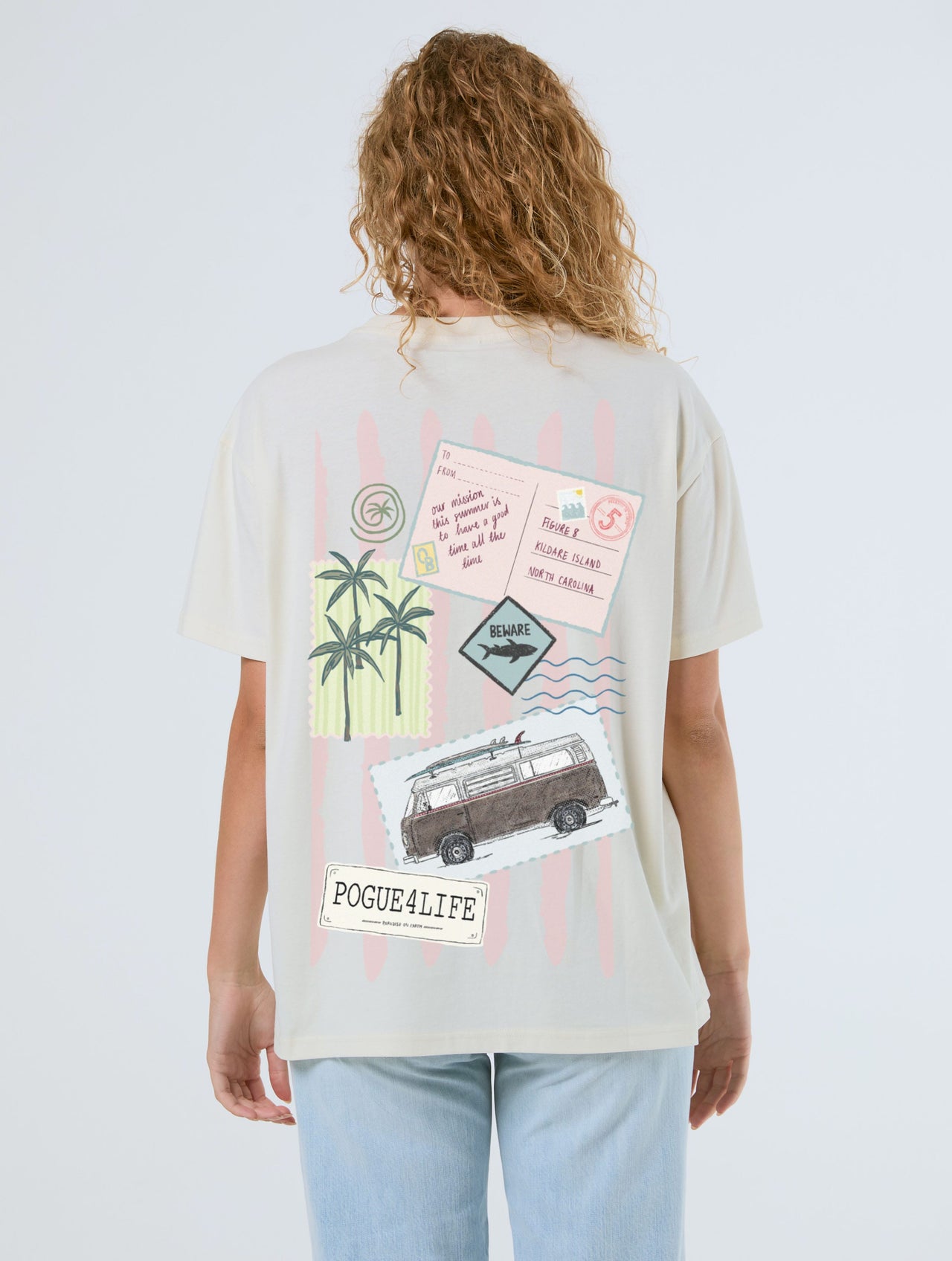 Figure 8 Sticker T-Shirt In White Tops & T-Shirts Skinnydip London