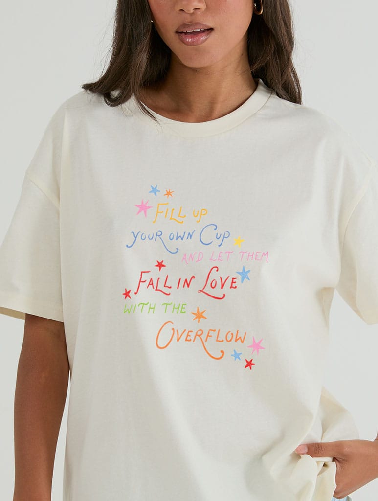 Fill Up Your Own Cup T-Shirt In White Tops & T-Shirts Skinnydip London