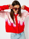 Fire Cherry Dice Knitted Cardigan Jumpers & Cardigans Skinnydip London