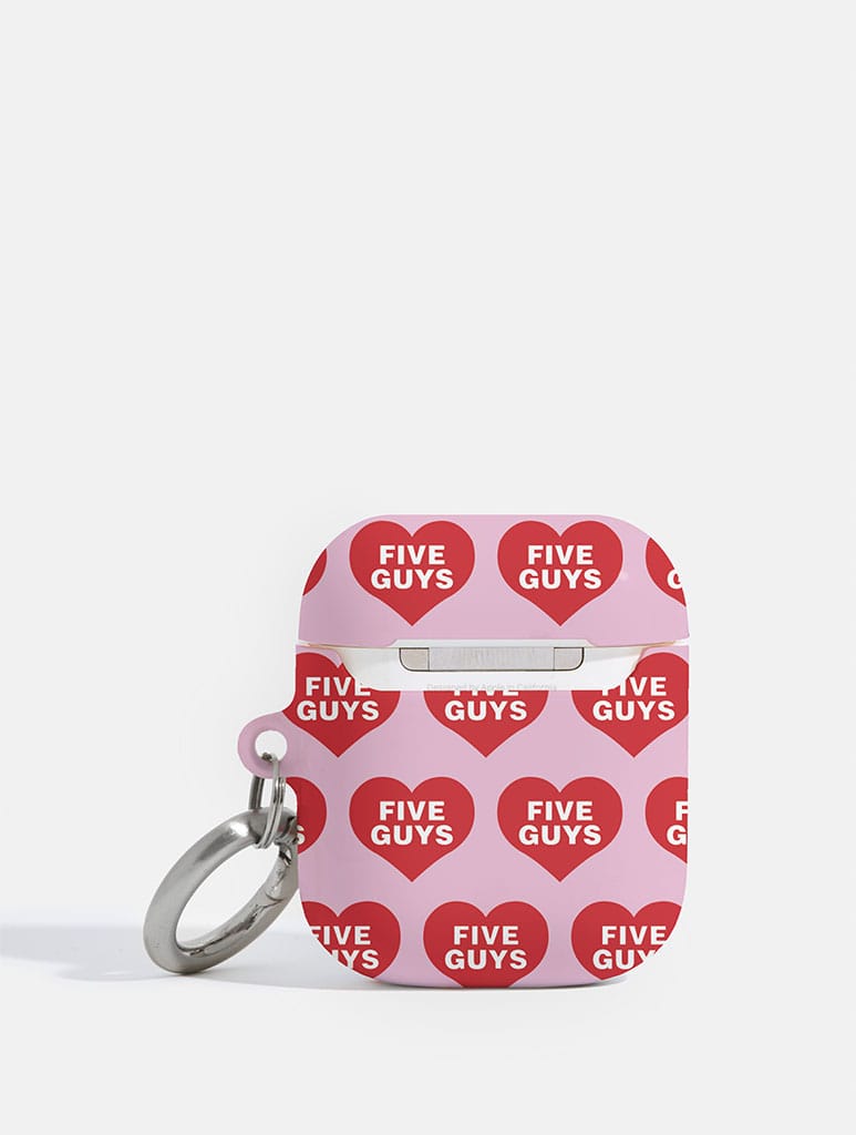 Five Guys x Skinnydip Pink Hearts AirPods Case AirPods Cases Skinnydip London