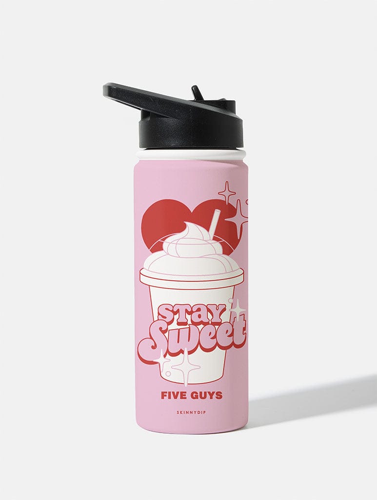 Five Guys x Skinnydip Stay Sweet 18oz Stainless Steel Water Bottle Water Bottles Skinnydip London