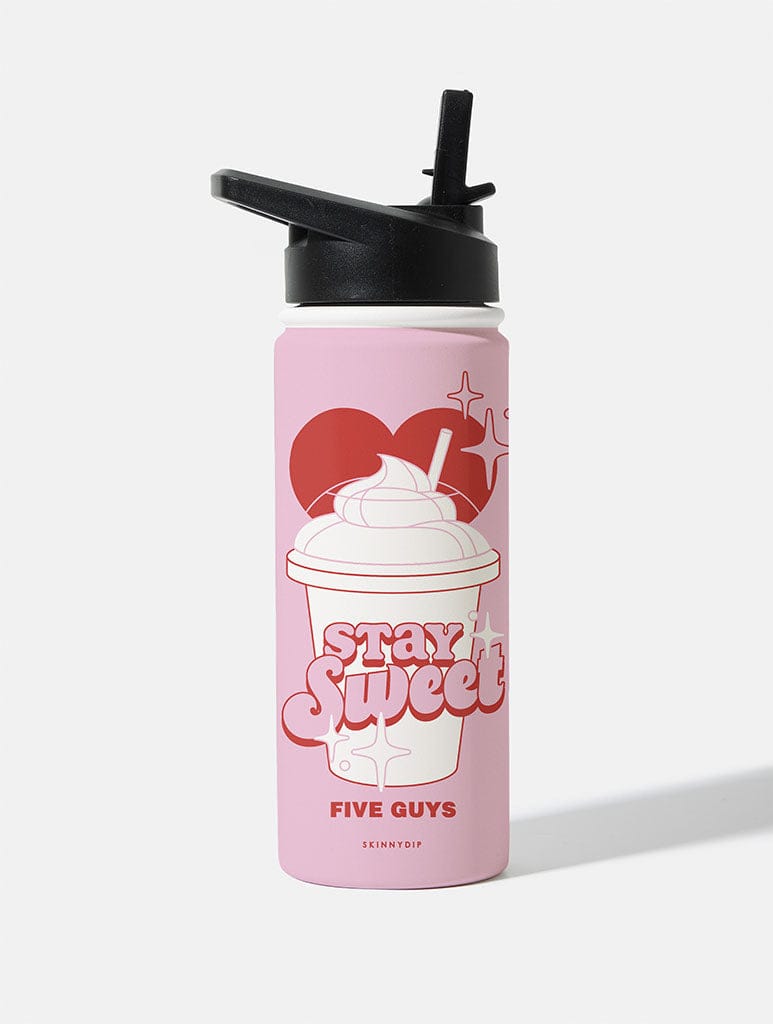 Five Guys x Skinnydip Stay Sweet 18oz Stainless Steel Water Bottle Water Bottles Skinnydip London