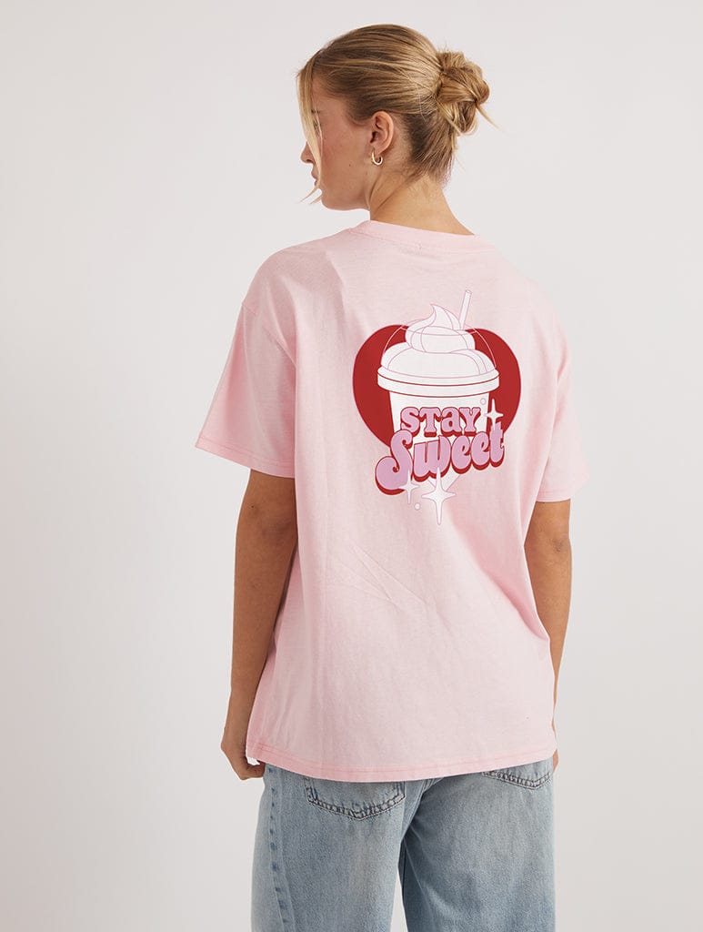 Five Guys x Skinnydip Stay Sweet T-Shirt In Pink Tops & T-Shirts Skinnydip London