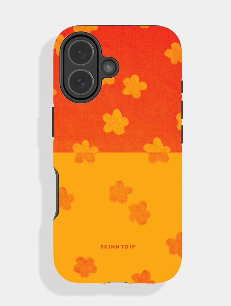 Flame and Sunset Yellow Two-Tone Flower Ultra protective iPhone Case Phone Cases Skinnydip London