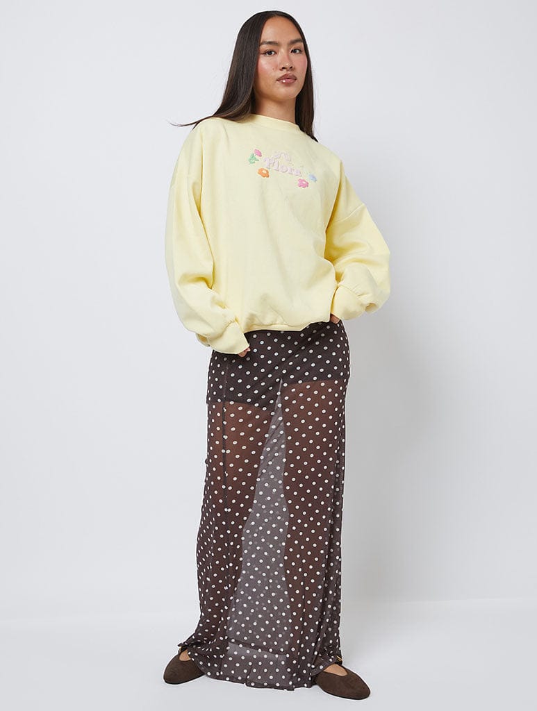 Flora Sweatshirt in Yellow Hoodies & Sweatshirts Skinnydip London