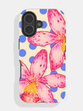 Floral Spots Cream Blue And Pink Ultra Protective iPhone Case Phone Cases Skinnydip London