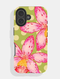 Floral Spots Green And Pink Ultra Protective iPhone Case Phone Cases Skinnydip London
