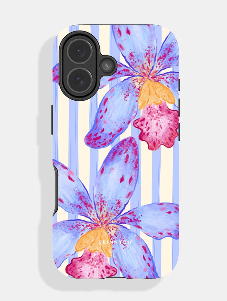 Floral Stripe Blue Pink And Yellow Ultra Protective iPhone Case Phone Cases Skinnydip London