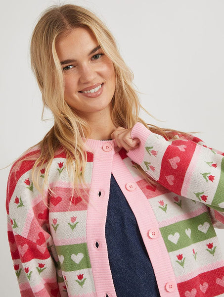 floral-stripe-knitted-cardigan