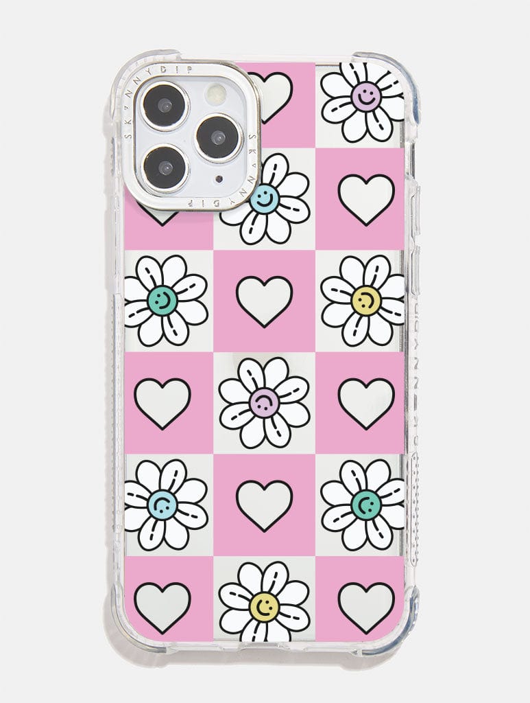 Flower Heart Checked Shock iPhone Case Phone Cases Skinnydip London