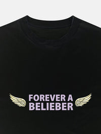 Forever A Belieber T-Shirt In Black Tops & T-Shirts Skinnydip London