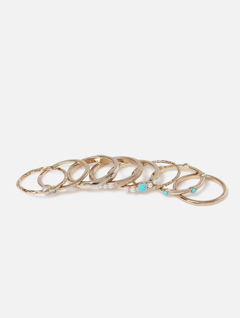Freedom 8 Pack Turquoise Stacking Rings Jewellery Freedom