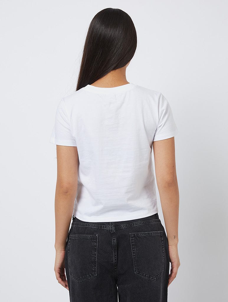 Frolicking Around Bunny Baby T-Shirt In White Tops & T-Shirts Skinnydip London