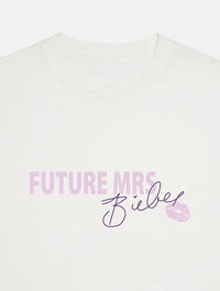 Future Mrs Bieber Kiss Baby T-Shirt In White Tops & T-Shirts Skinnydip London