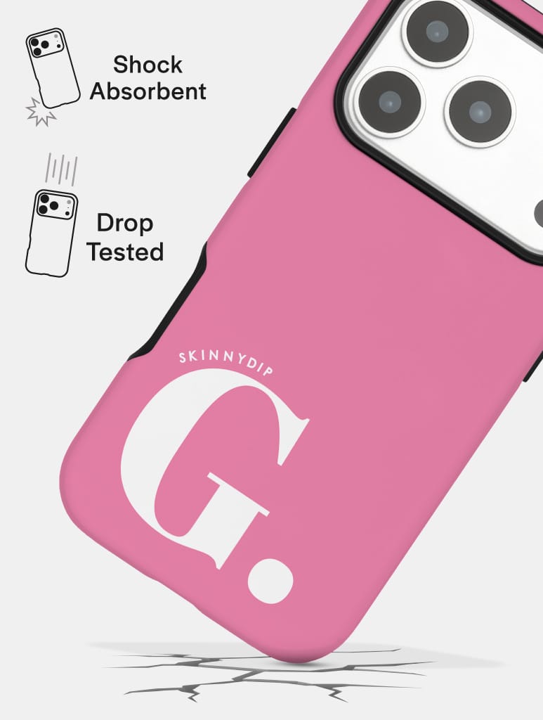 'G' Initial Pink Ultra Protective iPhone Case Phone Cases Skinnydip London