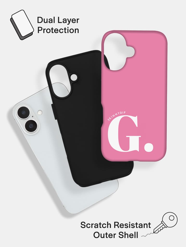 'G' Initial Pink Ultra Protective iPhone Case Phone Cases Skinnydip London
