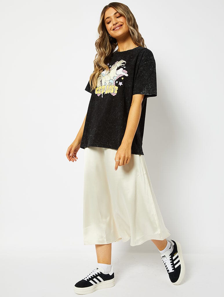 Get Lost Oversized T-Shirt in Acid Wash Tops & T-Shirts Skinnydip London