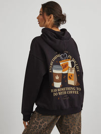 Gilmore Girls x Skinnydip Luke's Coffee Hoodie In Black Hoodies & Sweatshirts Skinnydip London