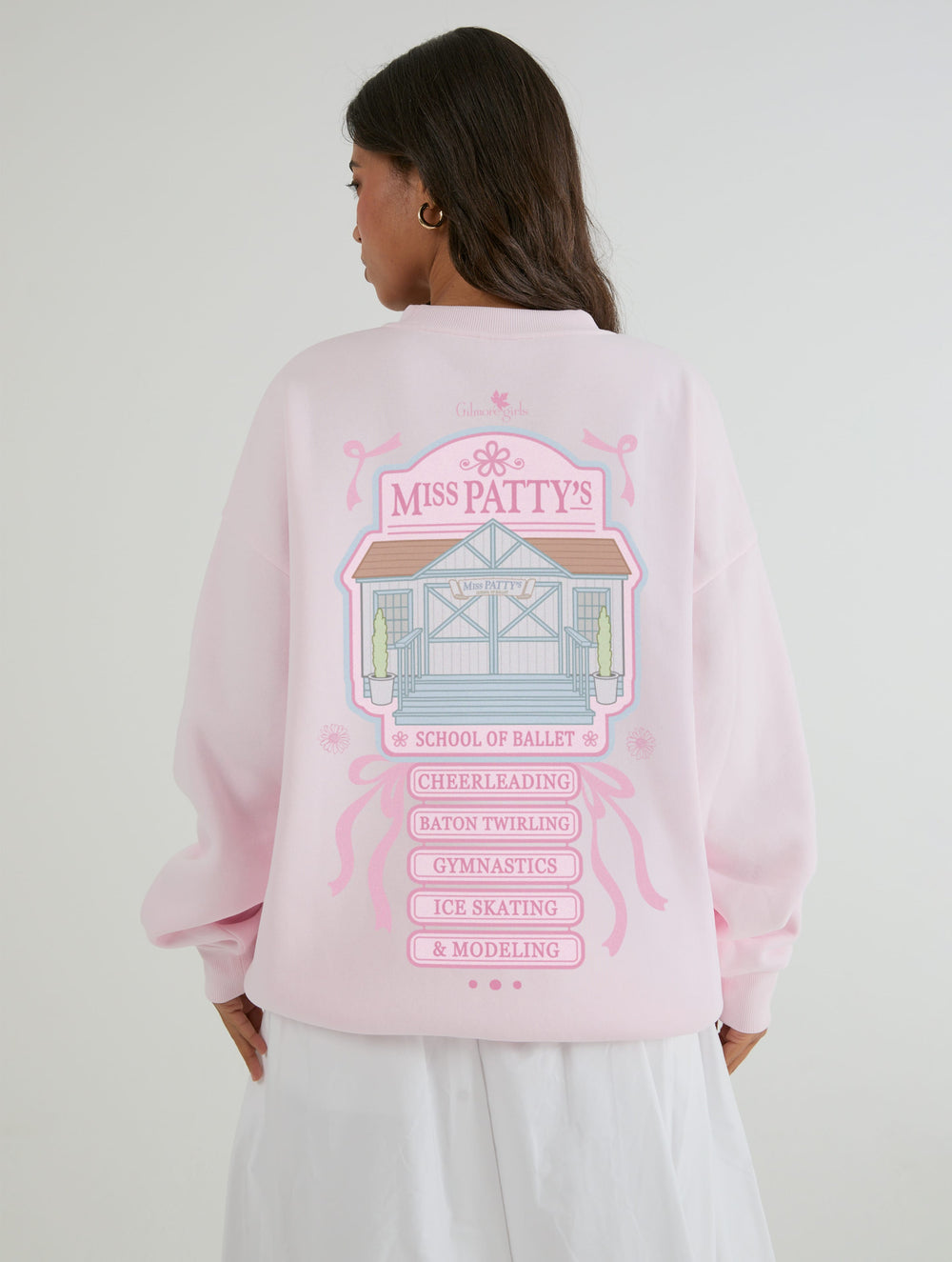 Gilmore Girls x Skinnydip Miss Patty’s School Of Ballet Sweatshirt in Pink Hoodies & Sweatshirts Skinnydip London