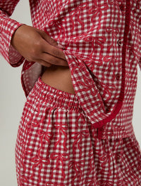 Gingham Bow Christmas Pyjama Set with Scrunchie Lingerie & Nightwear Skinnydip London