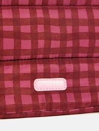Gingham Pillow Pouch Makeup Bag in Burgundy Makeup Bags & Wash Bags Skinnydip London