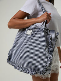 Gingham Ruffle Tote Bag Tote Bags Skinnydip London