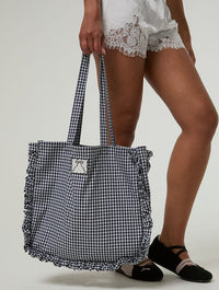 Gingham Ruffle Tote Bag Tote Bags Skinnydip London