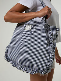 Gingham Ruffle Tote Bag Tote Bags Skinnydip London