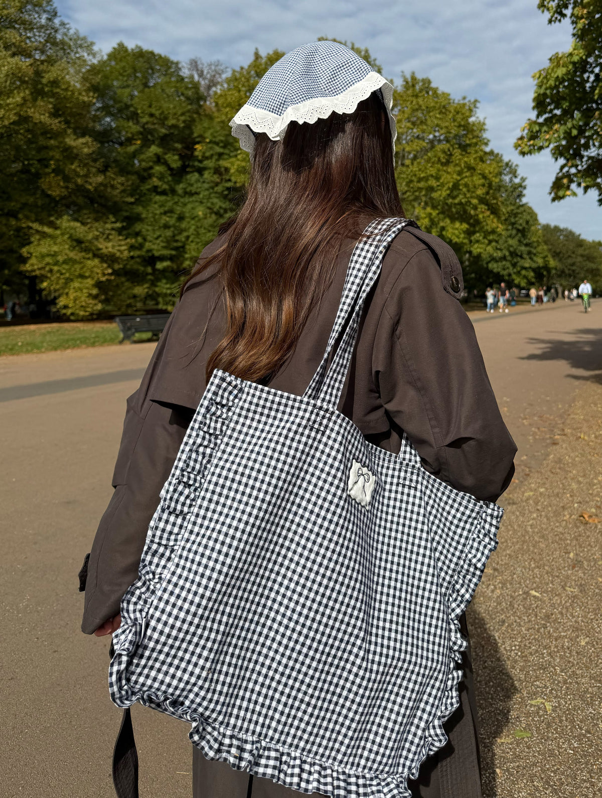 Gingham Ruffle Tote Bag Tote Bags Skinnydip London