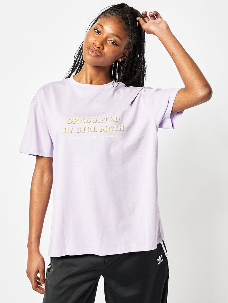 Girl Math T-Shirt In Lilac Tops & T-Shirts Skinnydip London
