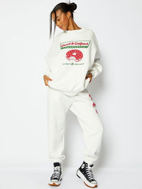 Glazed And Confused Oversized Ecru Sweatshirt Hoodies & Sweatshirts Skinnydip London