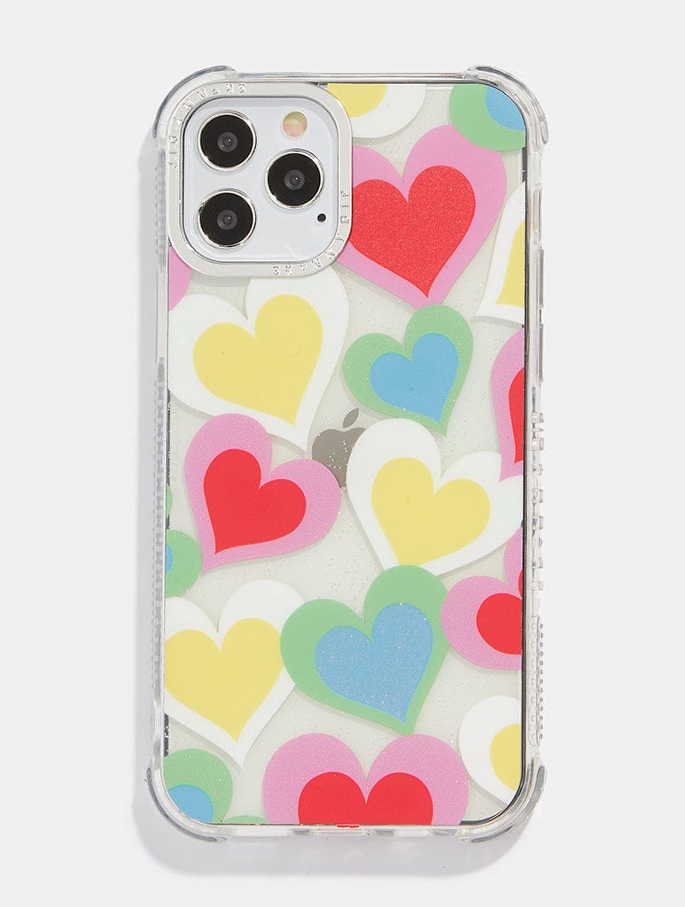 Glitter Multicolour Love Heart Shock iPhone Case Phone Cases Skinnydip London