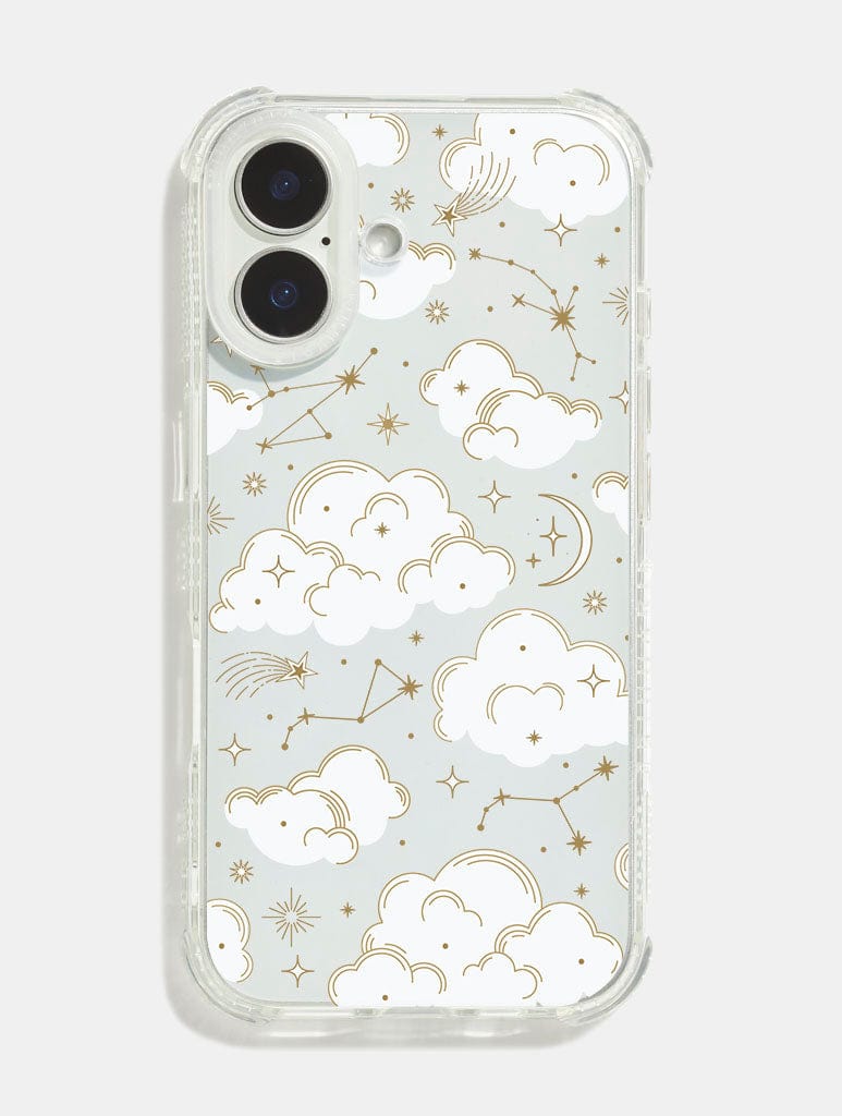 Gold Celestial Cloud Shock iPhone Case Phone Cases Skinnydip London