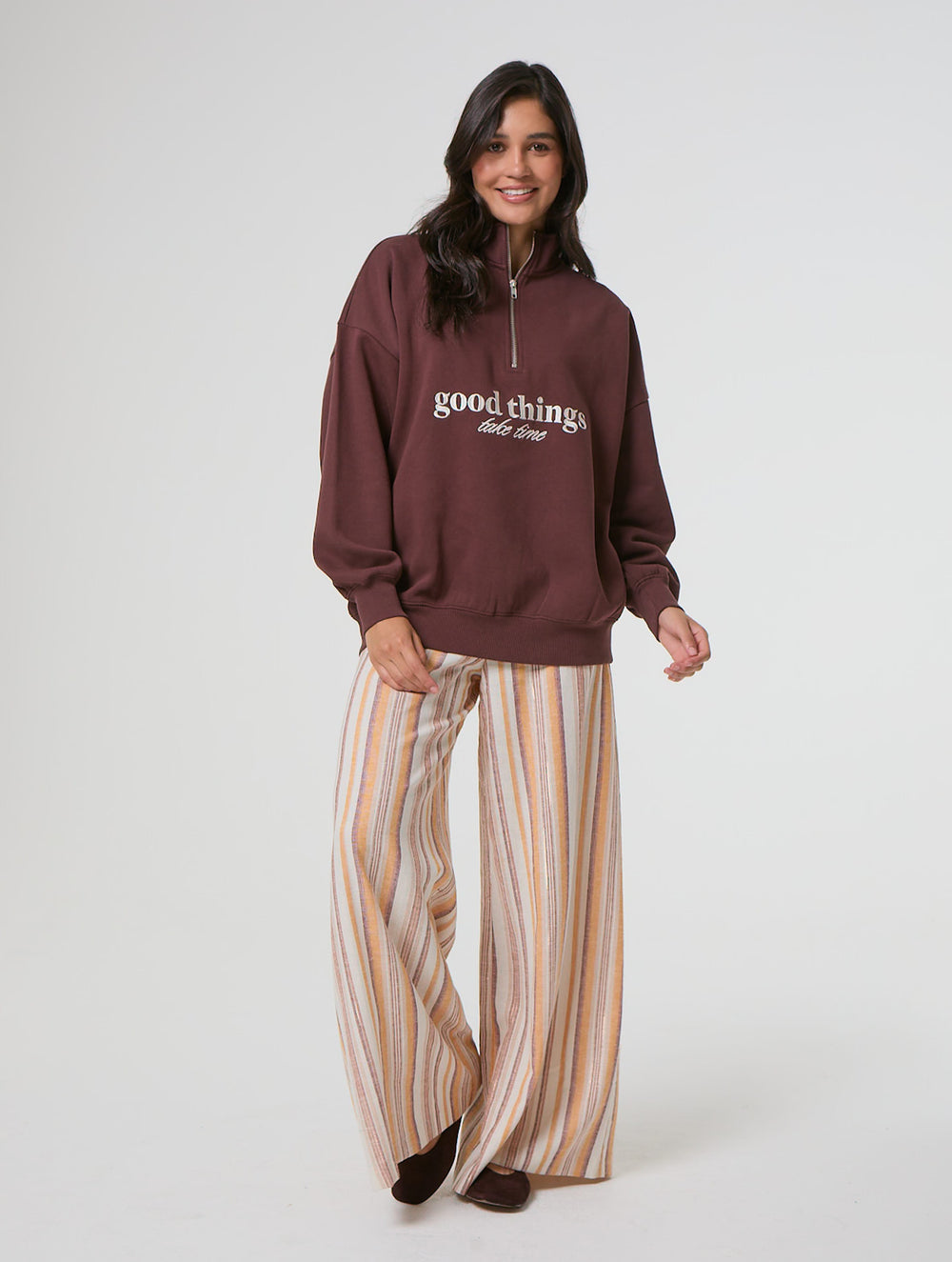 Good Things Take Time Quater Zip Sweatshirt Hoodies and Sweatshirts Skinnydip London