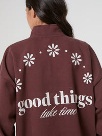 Good Things Take Time Quater Zip Sweatshirt Hoodies and Sweatshirts Skinnydip London