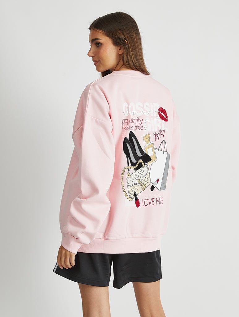 Gossip Girl x Skinnydip Magazine Sweatshirt In Pink Hoodies & Sweatshirts Skinnydip London