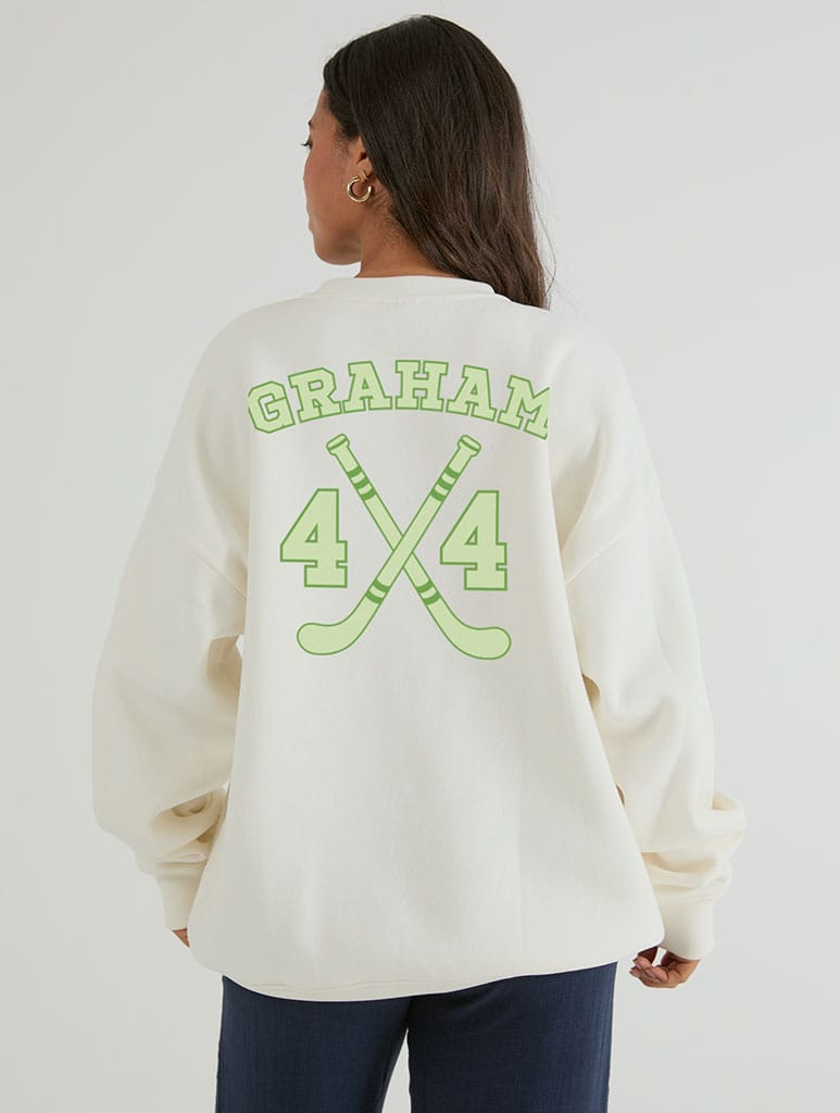 Graham 44 Sweatshirt In White Hoodies & Sweatshirts Skinnydip London