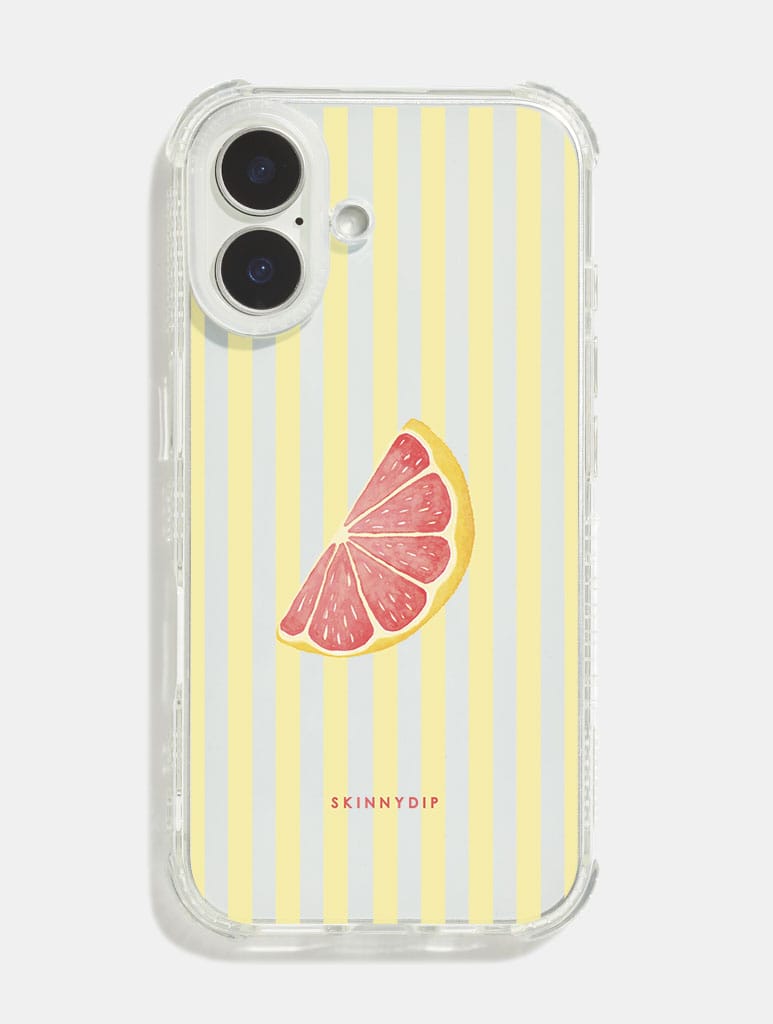 Grapefruit Stripes Shock iPhone Case Phone Cases Skinnydip London