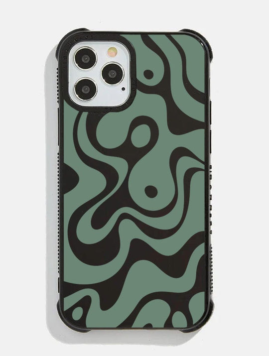 Green Abstract Shock iPhone Case Bold Green iPhone Cases for Men