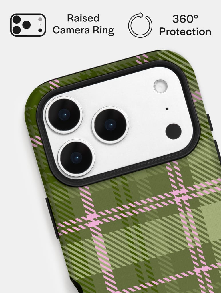 Green and Pink Tartan Ultra Protective iPhone Case Phone Cases Skinnydip London