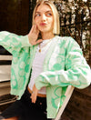 Green Floral Swirl Knitted Cardigan Jumpers & Cardigans Skinnydip London