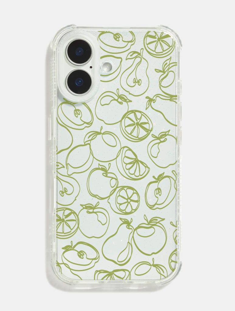 Green Fruit Outline Shock iPhone Case Phone Cases Skinnydip London