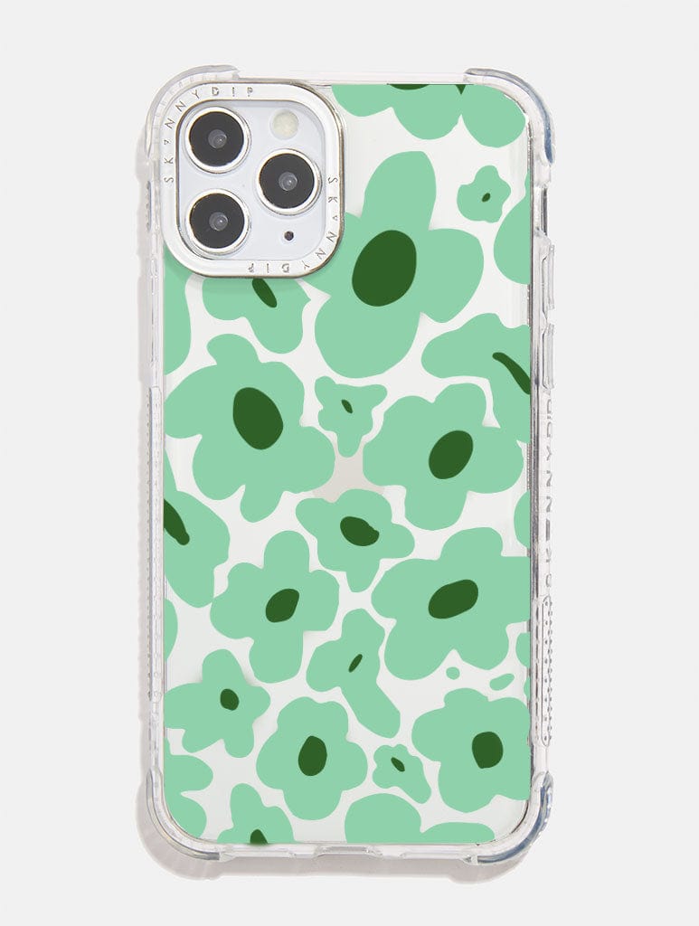 Green Warped Flower Shock iPhone Case Phone Cases Skinnydip London